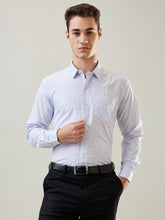 Blue Regular Check Formal Shirt